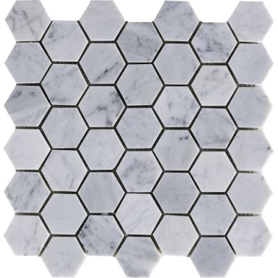 Happy Floors Stone & Marble Statuario Hexagon Mosaic I PD192