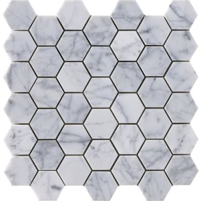 Happy Floors Stone & Marble Carrara Hexagon Mosaic I PD202