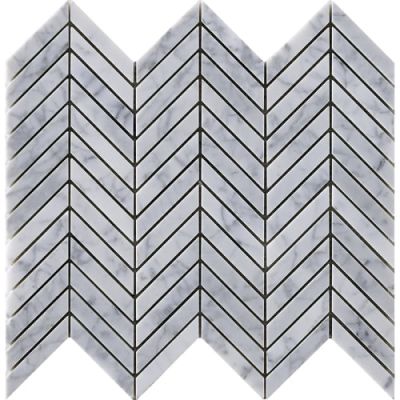 Happy Floors Stone & Marble Carrara Chevron Mosaic I PD204