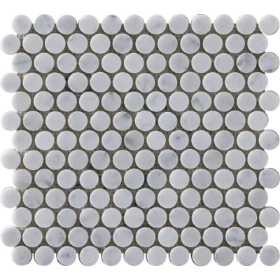 Happy Floors Stone & Marble Carrara Penny Round Mosaic I PD205