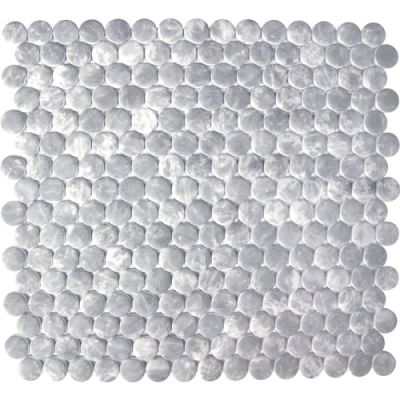 Happy Floors Endura Bardiglio Penny Round Mosaic Natural PD216