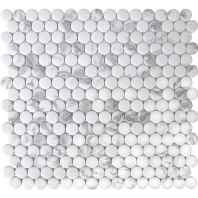Happy Floors Endura Calacatta Penny Round Mosaic Natural PD221