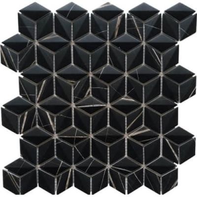 Happy Floors Endura Sahara Noir 3d Rhomboid Mosaic Natural PD228