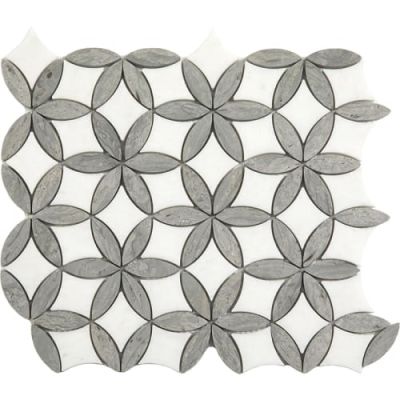 Happy Floors Stone & Marble Silver Flora Mosaic I PD275
