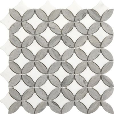 Happy Floors Stone & Marble Silver Superellipse Mosaic I PD276