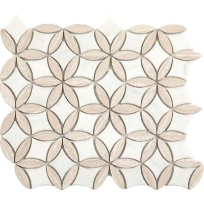 Happy Floors Stone & Marble White Flora Mosaic Iii PD285