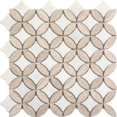 Happy Floors Stone & Marble White Superellipse Mosaic Iii PD286