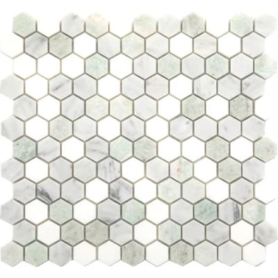 Happy Floors Stone & Marble White Hexagon Mosaic Ii PD295