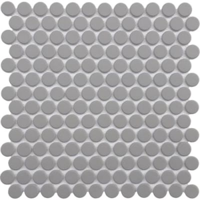 Happy Floors Endura Dark Grey Penny Round Mosaic Natural PD375