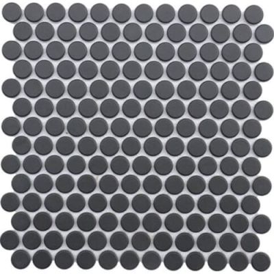 Happy Floors Endura Black Penny Round Mosaic Natural PD380