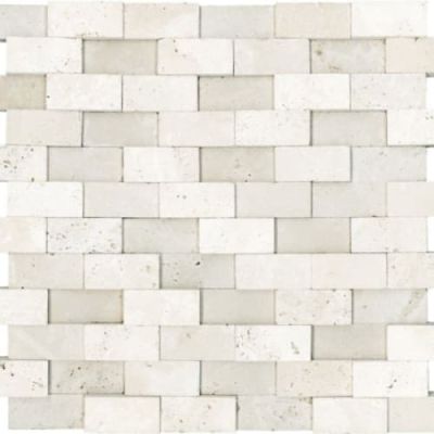 Anatolia Ivory Travertine Honed Cubics Mosaics 5001-0063-0