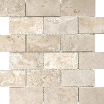 Anatolia Ivory Travertine Filled & Honed Mosaics 5001-0068-0