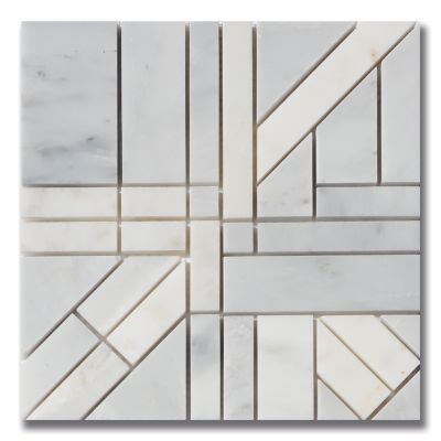 Stone Mosaics Akdo  Architetto Angolo Calacatta (H) White, Gray, Taupe MB1203-ANGOH0