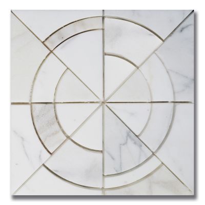 Stone Mosaics Akdo  Architetto Compasso Calacatta (H&SB ) White, Gray, Taupe MB1203-COMP00