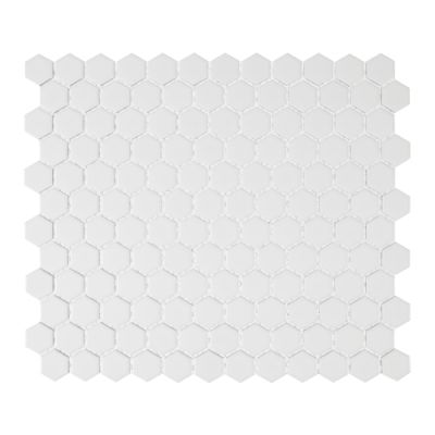 Carrollton Style Access  White 1″ Hexagon Glossy CTMS011HEXG