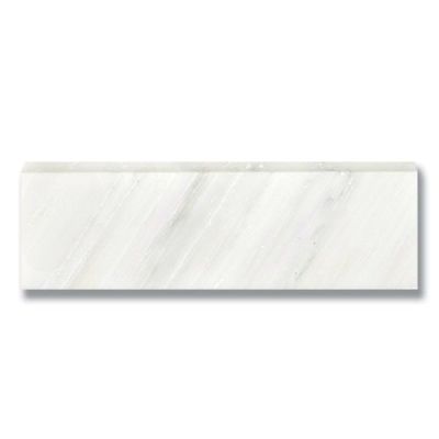 Stone Trim Akdo  12” Base Molding Carrara Bella (P) White, Gray MB1604-BM12P0
