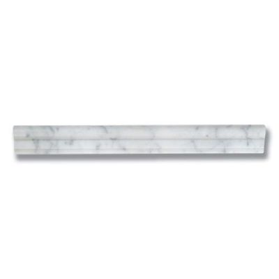 Stone Trim Akdo  12” Classic Rail Carrara (P) White, Gray MB1130-RM12P0