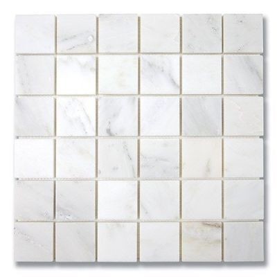 Stone Mosaics Akdo  2” x 2” Carrara Bella (H) White, Gray MB1604-M002H0