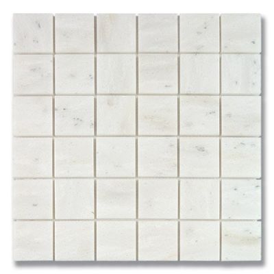 Stone Mosaics Akdo  2” x 2” White Haze (H) Gray, Taupe, White MB1741-M002H0