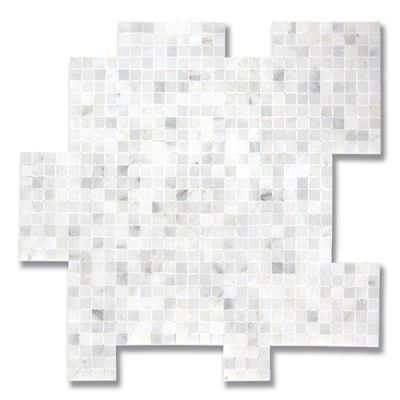 Stone Mosaics Akdo  3/8” x 3/8” Carrara Bella (P) White, Gray MB1604-M038P0