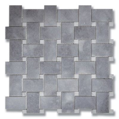 Stone Mosaics Akdo  Basket Weave Turkish Gray (H) w/ Carrara (H) Gray, White MB1266-BASIH0