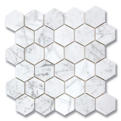 Stone Mosaics Akdo  Hexagon Carrara (H) White, Gray MB1130-HEXAH0