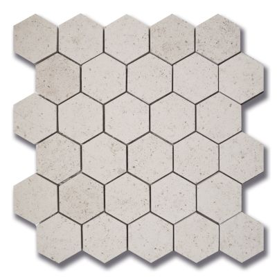 Stone Mosaics Akdo  Hexagon White Sand (H) Beige LS1135-HEXAH0