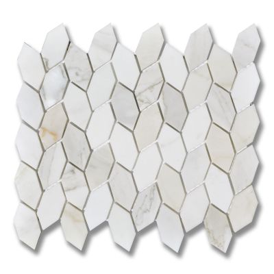 Stone Mosaics Akdo  Ivy Calacatta (H&P) White, Gray, Taupe MB1203-IVY000