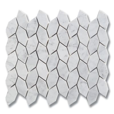 Stone Mosaics Akdo  Ivy Carrara (H&P) White, Gray MB1130-IVY000