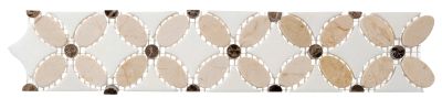 Flower Glazzio  Crema marfil(oval)+Emp. dark(dots)+Thassos white(dots) FS710L