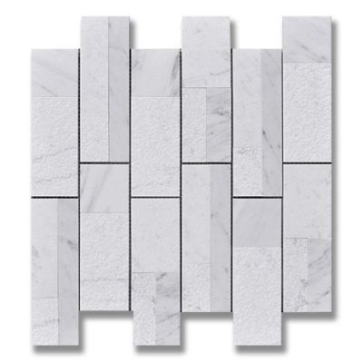 Stone Mosaics Akdo  Kaya Kavara White (H&SB) White, Gray MB1130-KAVA00