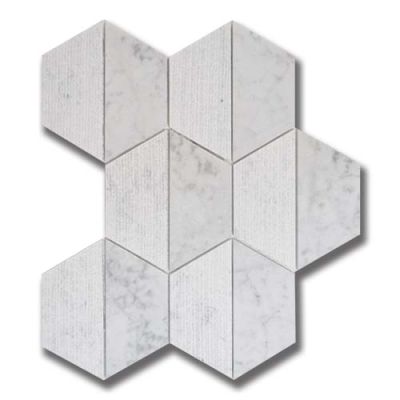 Stone Mosaics Akdo  Luminous Daybreak Carrara (H & Combed) White, Gray MB1130-DAYBH0