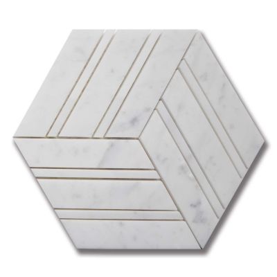 Stone Mosaics Akdo  Luminous Shine Carrara (H&P) White, Gray MB1130-SHNEH0