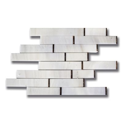 Stone Mosaics Akdo  Origami Massugu White Haze (P) w/ Dark Olive (P) White, Gray, Taupe MB1741-MASS00