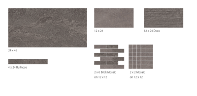 Surface Art Boulder Dark Grey BoulderDarkGrey424GlossyBullnoseSlateRectified