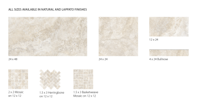 Surface Art Earth Stone Crema EarthStoneCrema2448GlossyRectangleTravertineRectified