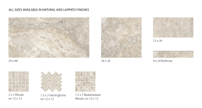 Surface Art Earth Stone Noce EarthStoneNoce424GlossyBullnoseTravertineRectified