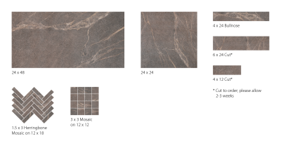 Surface Art Pinnacle Collection Highland Noce PinnacleCollectionHighlandNoce2448GlossyRectangleMarbleRectified