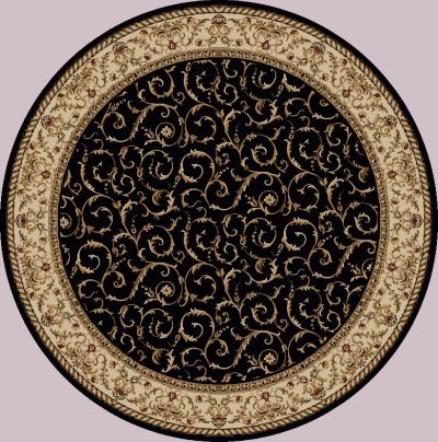 Radici USA Como 1599 Black 5’3″ x 5’3″ Round 15991515BLACK