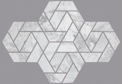Shaw Floors Ceramic Solutions Chateau Double Hexagon Mosaic Bianco Carrara 00150_380TS