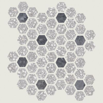 Shaw Floors Ceramic Solutions Noble Pursuit 1.4 Hex Grey Terrazzo 00590_530TS