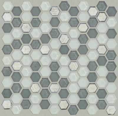 Shaw Floors Ceramic Solutions Molten Hexagon Glass Nickel 00510_CS52V