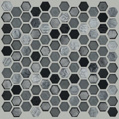 Shaw Floors Ceramic Solutions Molten Hexagon Glass Obsidian 00555_CS52V
