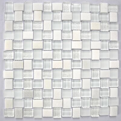 Glass Boutique Casa Roma ®  White (11.8″x11.8″ Marble Mosaic) White CASF20261