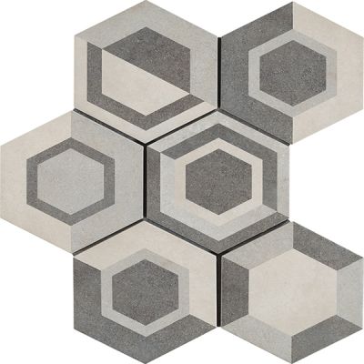 Cassini Casa Roma ®  Geometric Cool (8″x7″ Hexagon Decor) Geometric CASR4DT