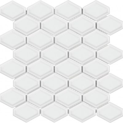 Wall Art Casa Roma ®  White (Convex Diamond Glossy Mosaic) White SAN51050