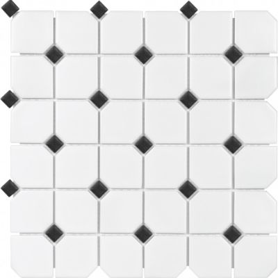 Wall Art Casa Roma ®  with Black Dot (2″x2″ Matte Mosaic) Wall SAN51081