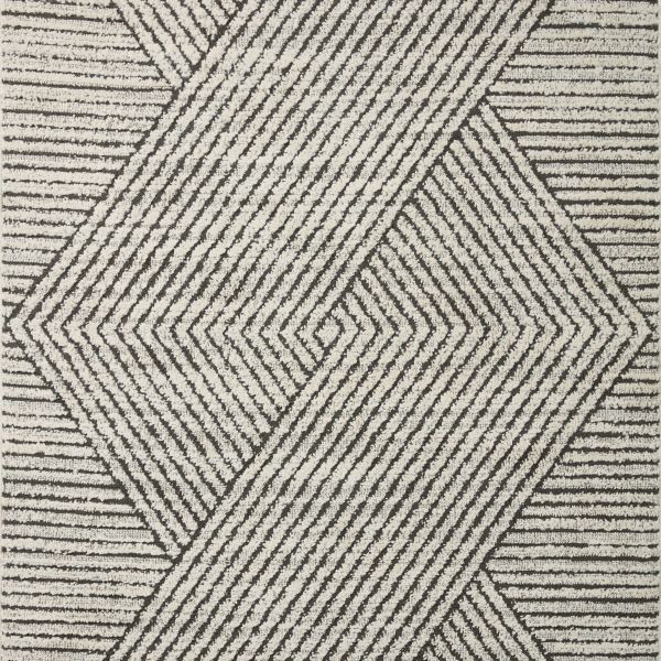 Raia Charcoal and Grey Tribal Distressed Washable Rug