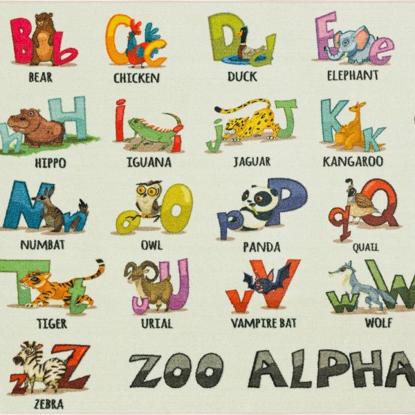 Area Rug | Mohawk Prismatic Alphabet Zoo Multi | Flooring Liquidators