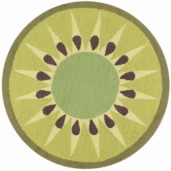 Area Rug, Novogratz Cucina Cna-2 Kiwi Green 3'0 x 3'0 Round